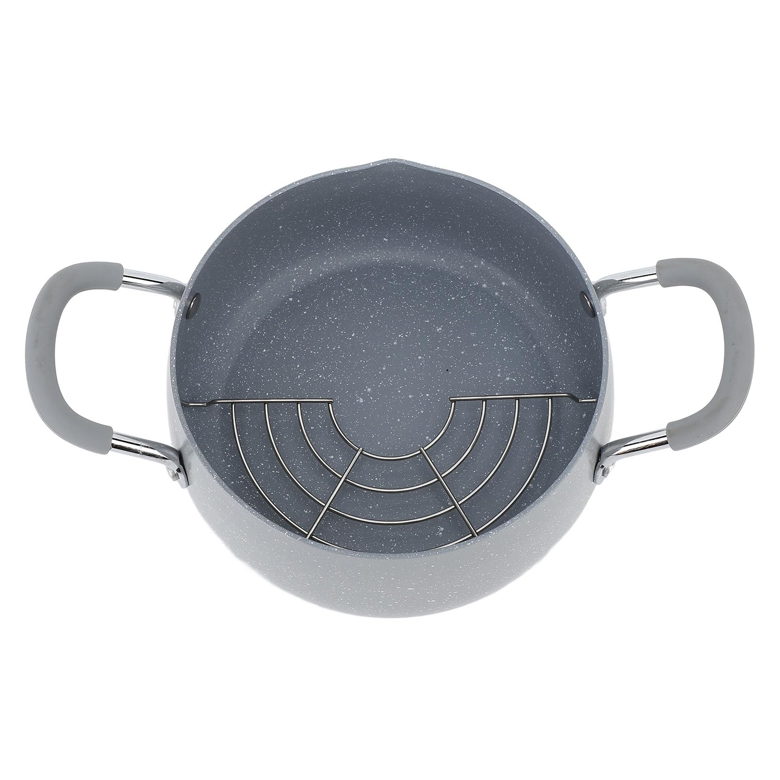 Mini friteuse japonaise à double poignée avec couvercle, égouttoir à huile, facile à nettoyer, design compact pour une cuisson efficace