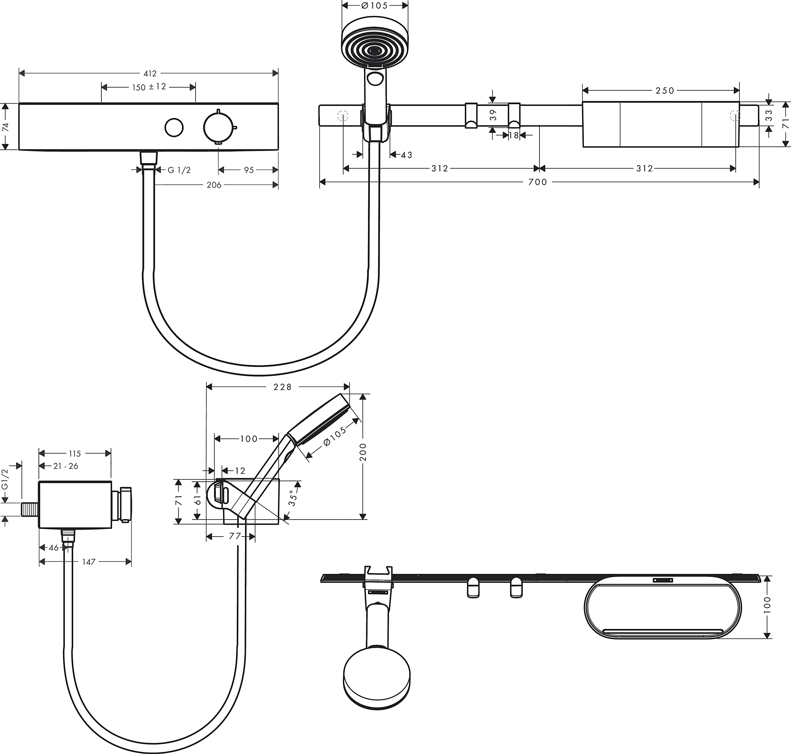 hansgrohe WallStoris - Badezimmer Set – Bild 5
