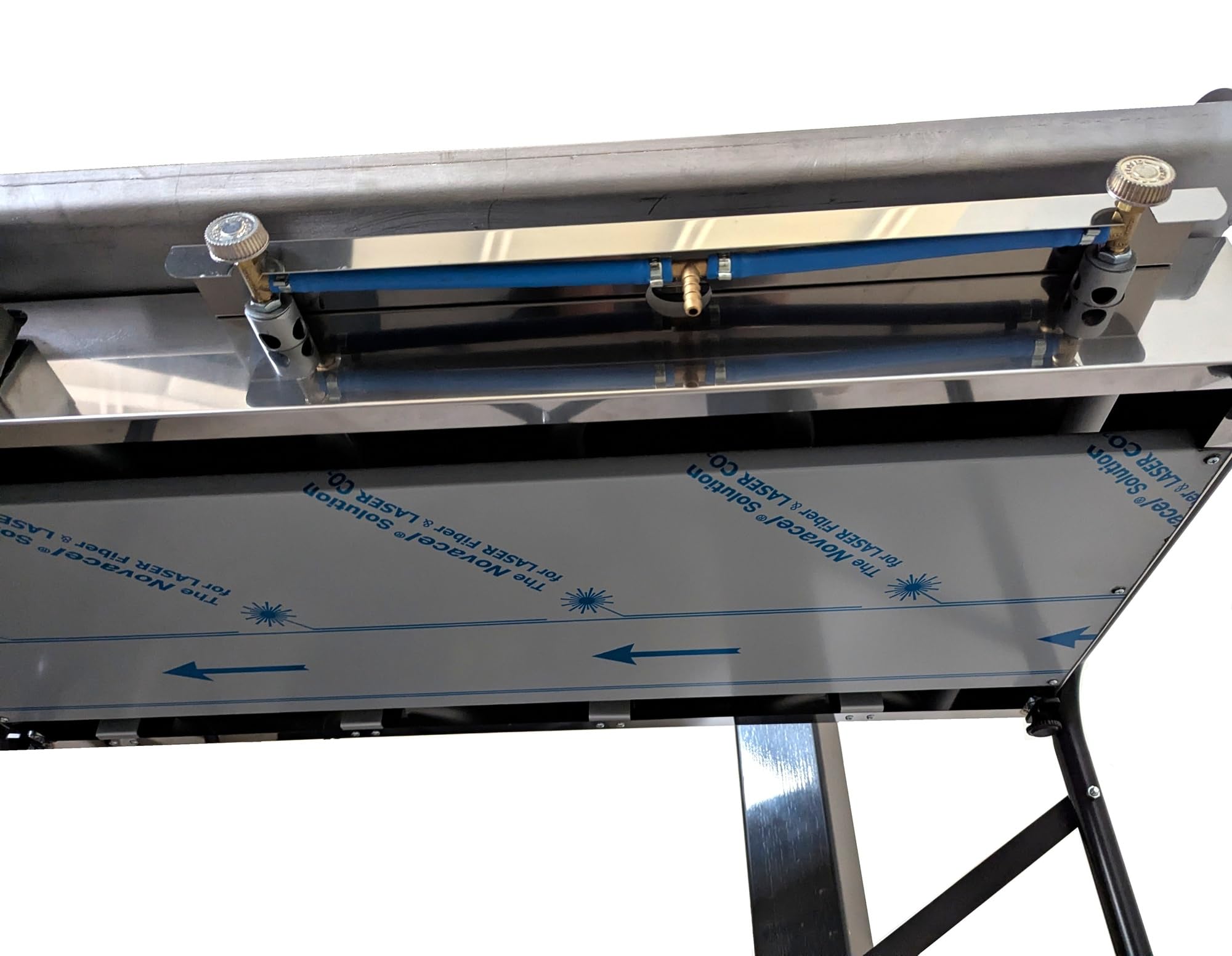 Yelloo - Parrilla Inoxline 1000 100x60 cm con placa lisa de acero inoxidable AISI430, BBQ barbacoa de gas con dos quemadores