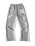 Boy's Letter Print Elastic Waist Pants Wide Leg Pocket Athletic Sweatpants