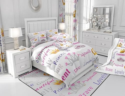 Miniatura 27 de Castle Fairy Juego de edredón de hongos, tamaño matrimonial, juego de ropa de cama de 3 piezas para decoración de habitación de niños y niñas, juego