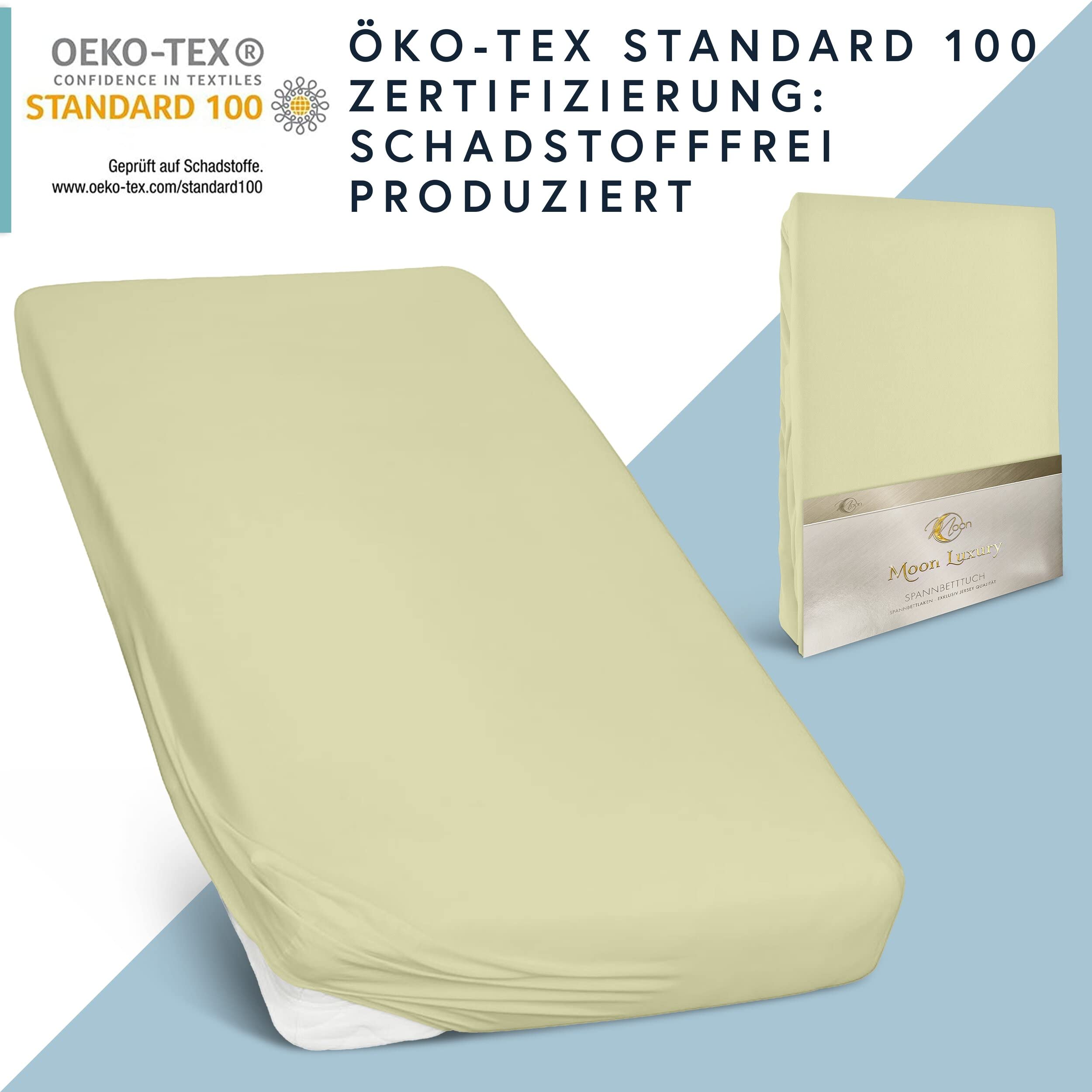 MOON - Luxe hoeslaken Jersey Stretch 230 g/m² voor waterbedden, boxspringbedden en conventionele matrassen (maïs, 200x220-220x240
