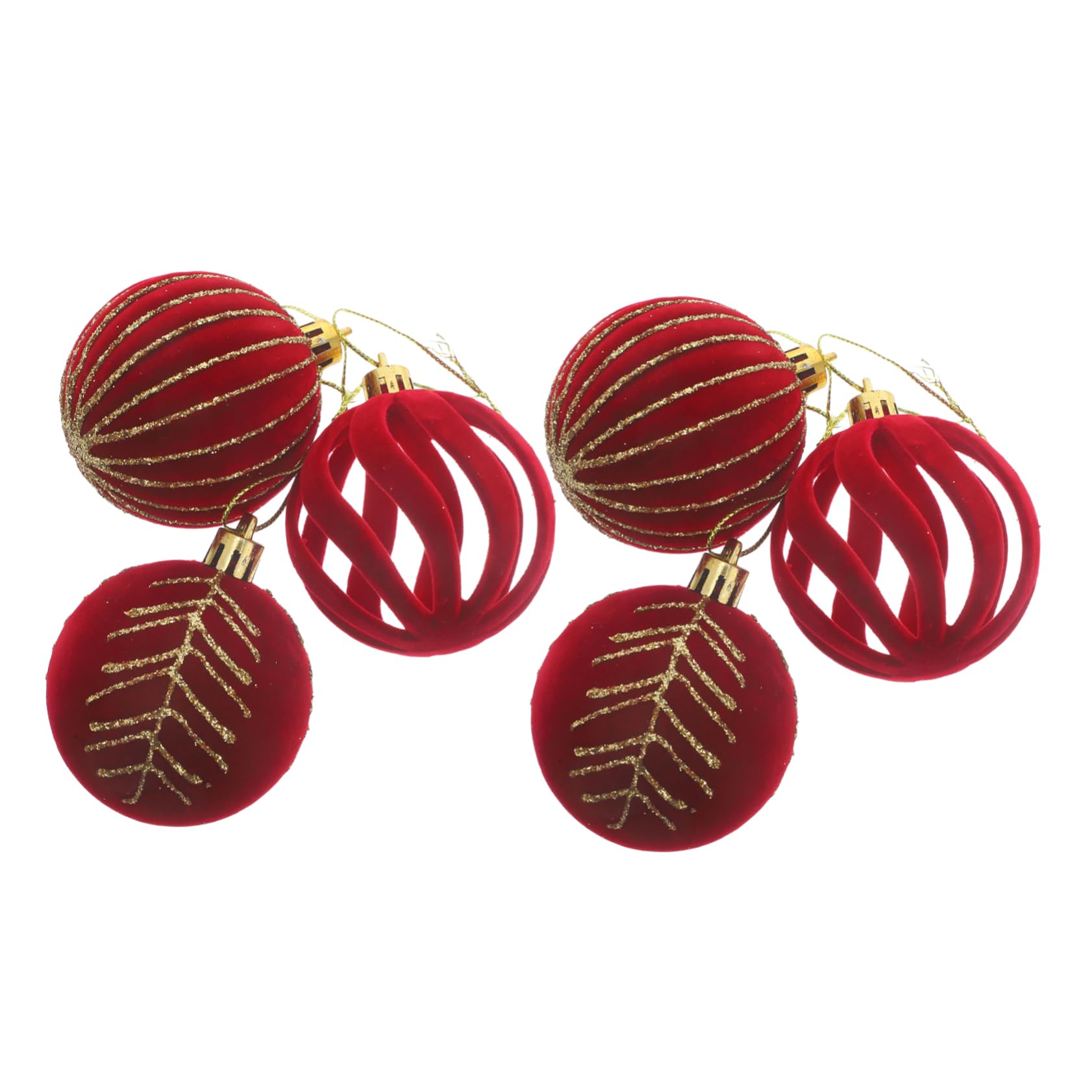 30 STK Christbaumschmuck Kugeln Beflockte Christbaumkugel Weihnachtsbaum-anhänger Schneeflockenkugeln Weihnachtsfeier Anhänger Urlaub Baumkugel Plastik Rot
