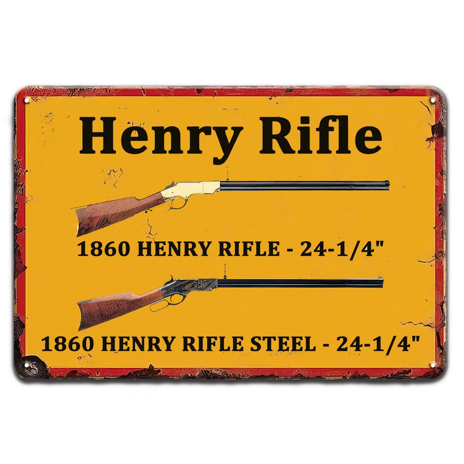 Henry Rifle Vintage Tin Sign Hunting Tin Signs Vintage Metal Plaque Wall Decor for Home Room Farmhouse Garden Yard Bar Pub Man Cave 8x12 Inch