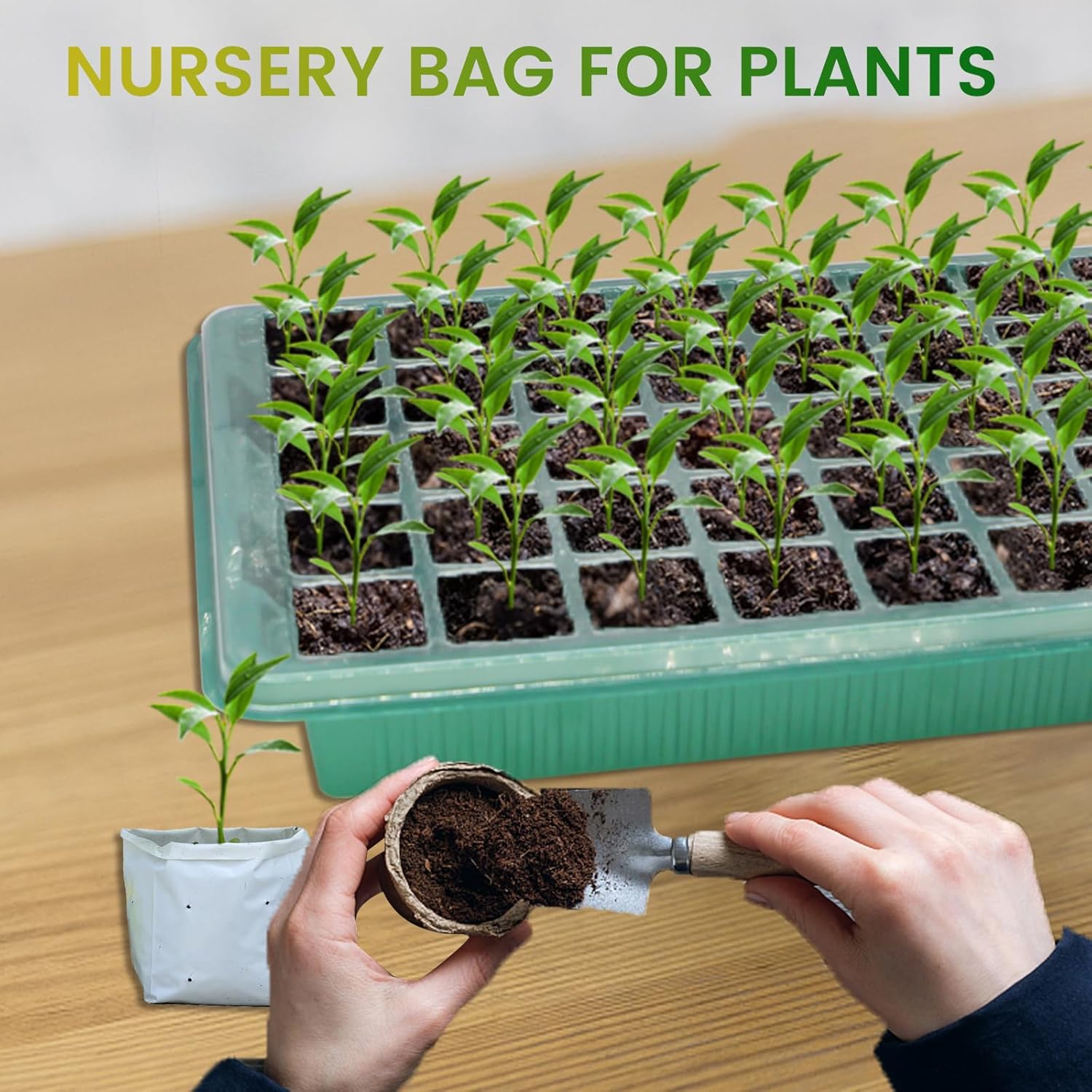 Seed Starter Trays with Heating Mat, 40 Cell Seeding Starter Kit with Grow Light, Smart Timer, Germination Kit with Humidity Dome for Indoor Gardening, Seed Starting, Cloning Plants