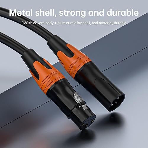 Miniatura 5 de ZTOXLR Cables XLR, cable de micrófono XLR de 3.3 pies, paquete de 6 unidades, cable de altavoz XLR de 3 pines chapado en oro macho a hembra, cable