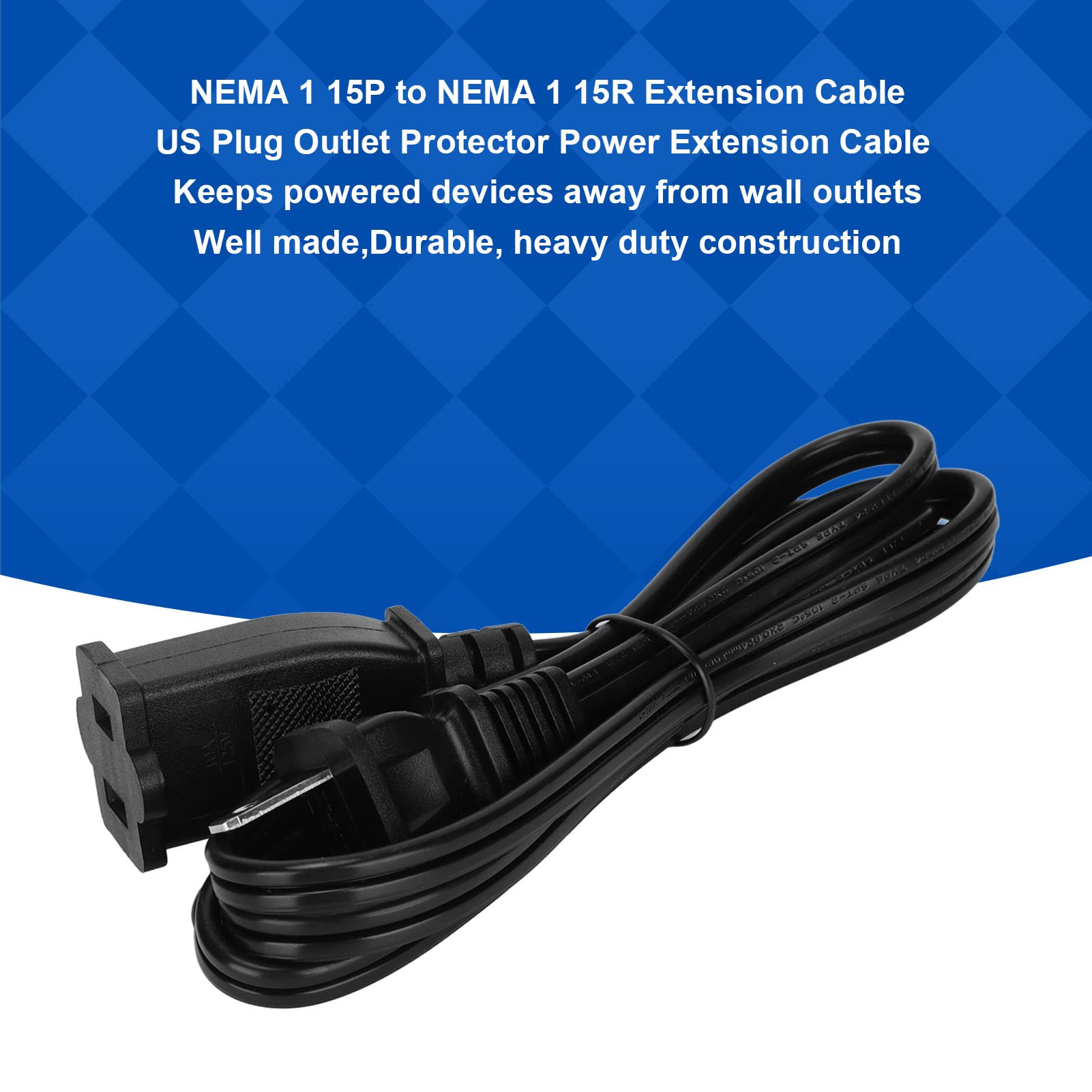 Amazon | 電源延長コード NEMA 1 15P から NEMA 1 15R 電源コード
