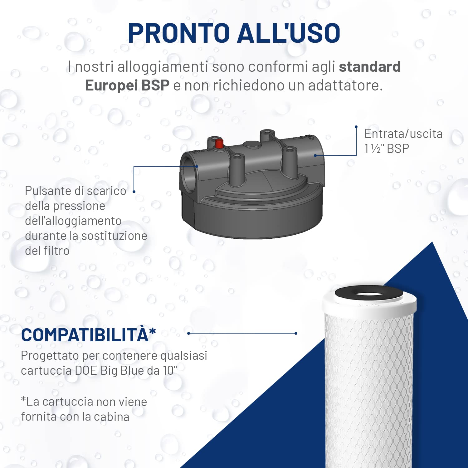 4 Cartucce Filtro Acqua Sedimenti 10" X4,25, Cartuccia Di Ricambio Per - Foto 5