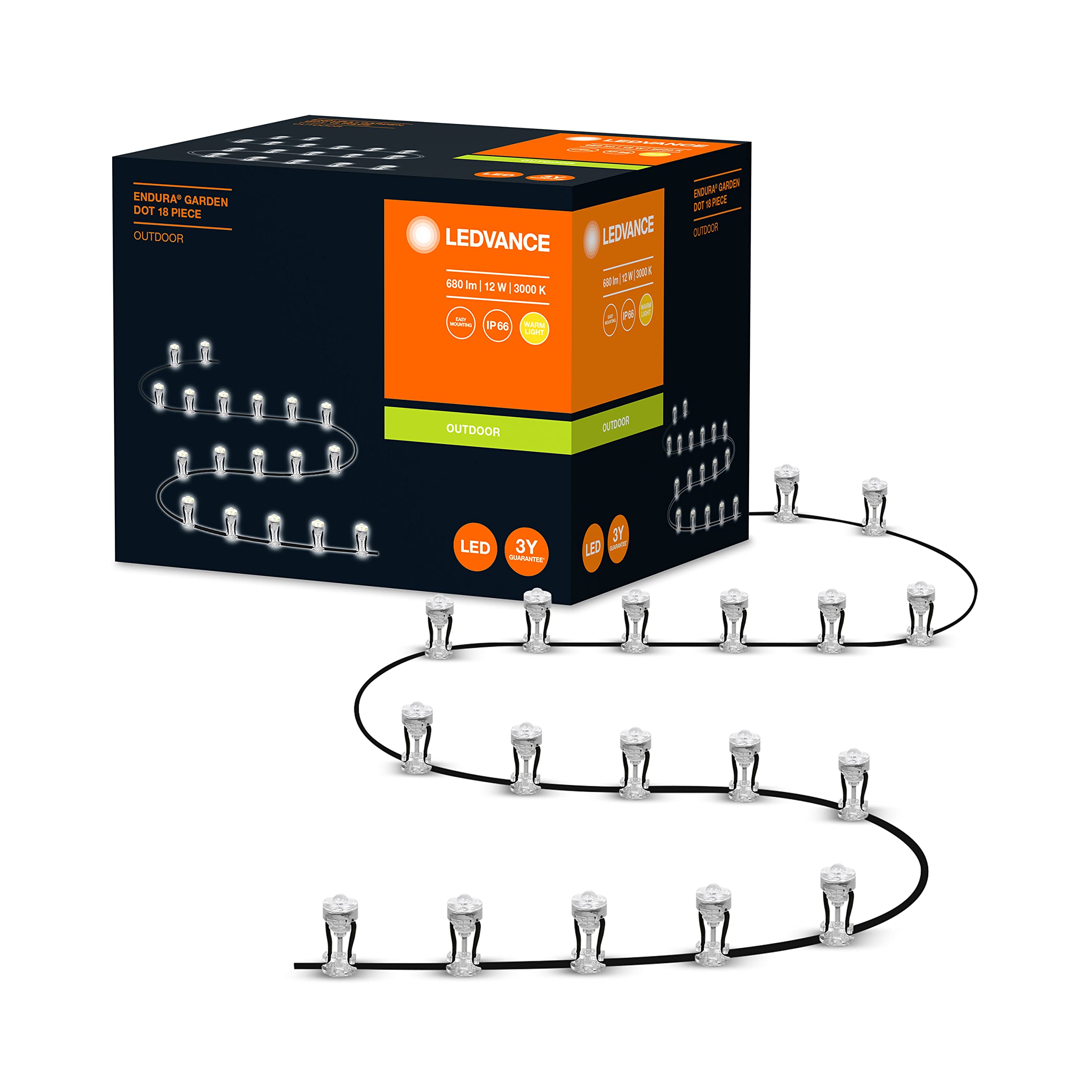 LEDVANCE Oprawa oświetleniowa ogrodowa LED: for uziemienie, ENDURA GARDEN DOT / 12 W, 220…240 V, kąt rozsyłu światła: 33°, Ciepły biały, 3000 K, materiał: polycarbonate (pc), IP65