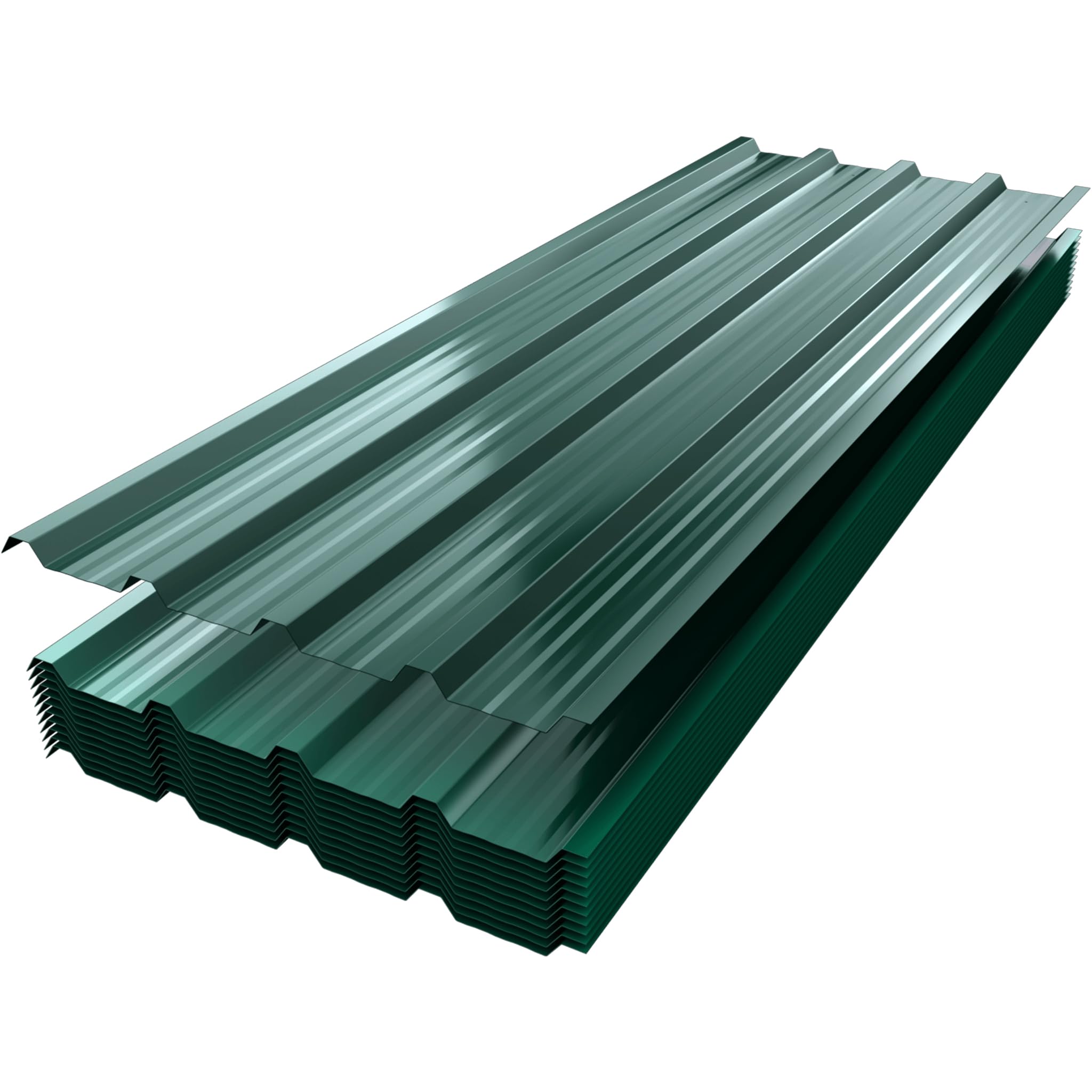 NAIZY Chapa trapezoidal galvanizada, 129,5 x 45 cm, 12 unidades, incluye guantes y tornillos con arandelas de sellado, chapa de metal, fácil montaje y durabilidad, color verde