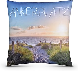 Outdoor Kissen (Ankerplatz) 45cm x 45cm, Dekokissen mit abnehmbaren Kissenbezug - schmutz und wasserabweisend, Garten, Balkon, Terrasse