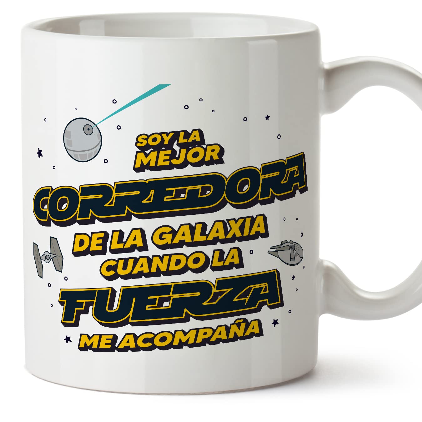 MUGFFINS Tazas para JEFE hombre - En Español - Mejor de la Galaxia Cuando Fuerza me Acompaña - 11 oz / 330 ml - Regalo original y divertido — view 413