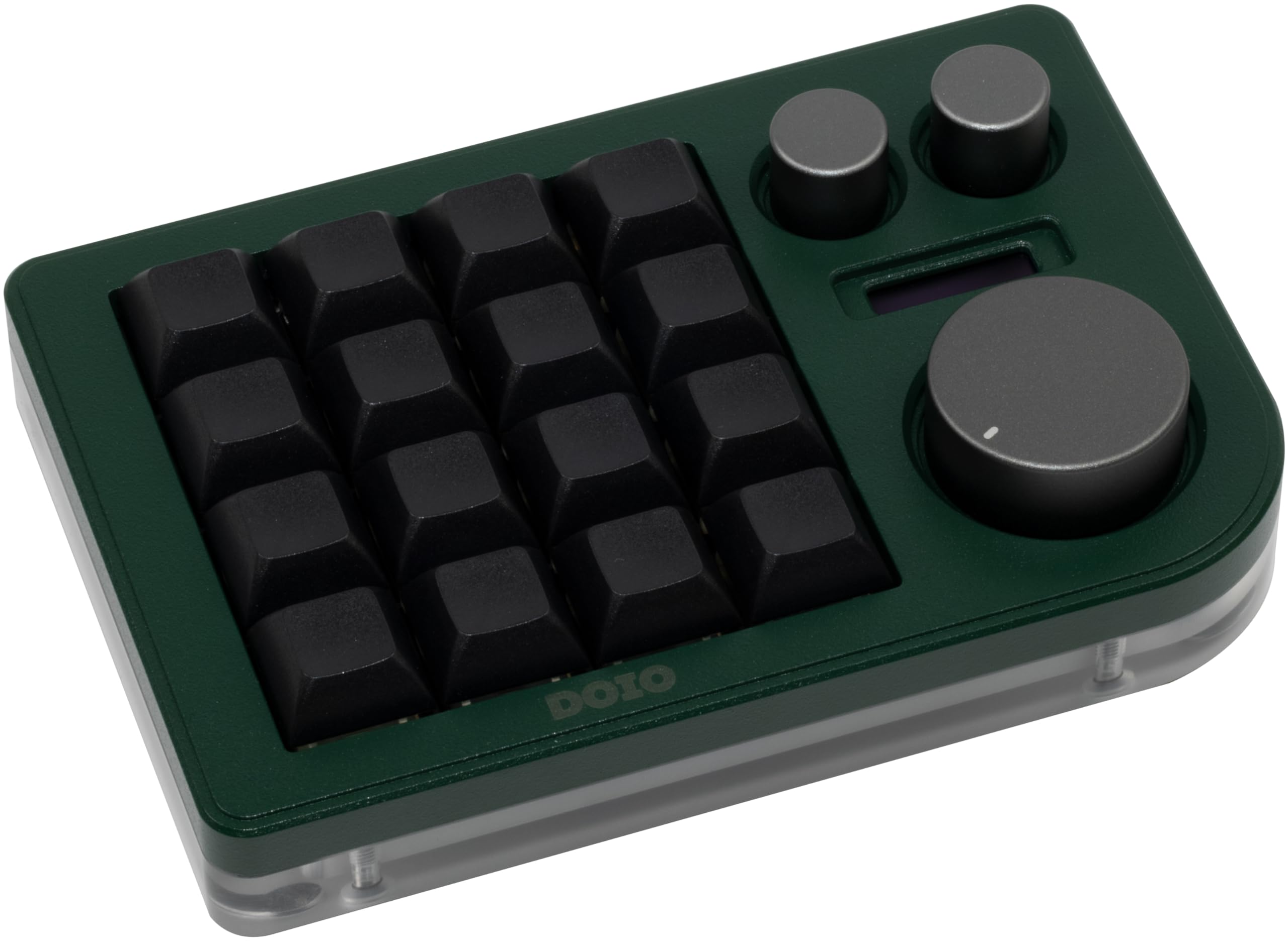 DOIO KB16 Aluminium-Makro-Pad Megalodon Triple Knob, VIA-kompatibel, Mini-Tastatur für Designer (Dunkelgrün)