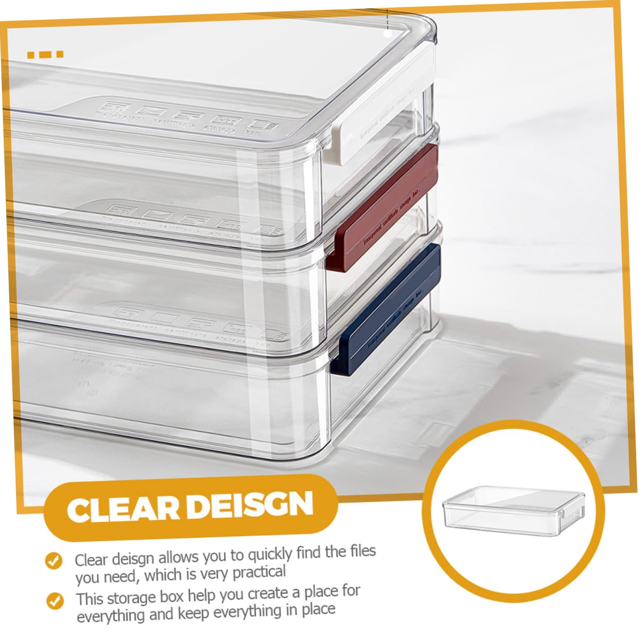 Organizador De Documentos Apilable Transparente De Plástico Para Oficina y Hogar Caja De Almacenamiento De Archivos Para Cheques Recibos y Documentos Diseño Resistente y