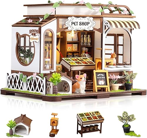 GuDoQi Kits de casa en miniatura para bricolaje, kit de casa de muñecas en miniatura con muebles, kits de casa pequeña escala 124, manualidades