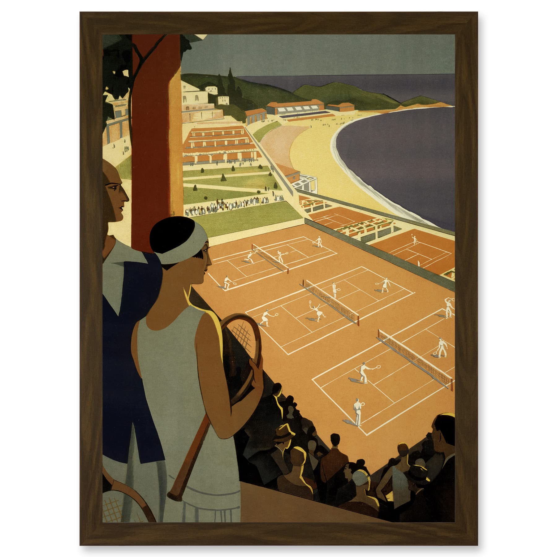 Wee Blue Coo Monte Carlo Monaco Tennis Vintage Advert Artwork Framed Wall Art Print A4