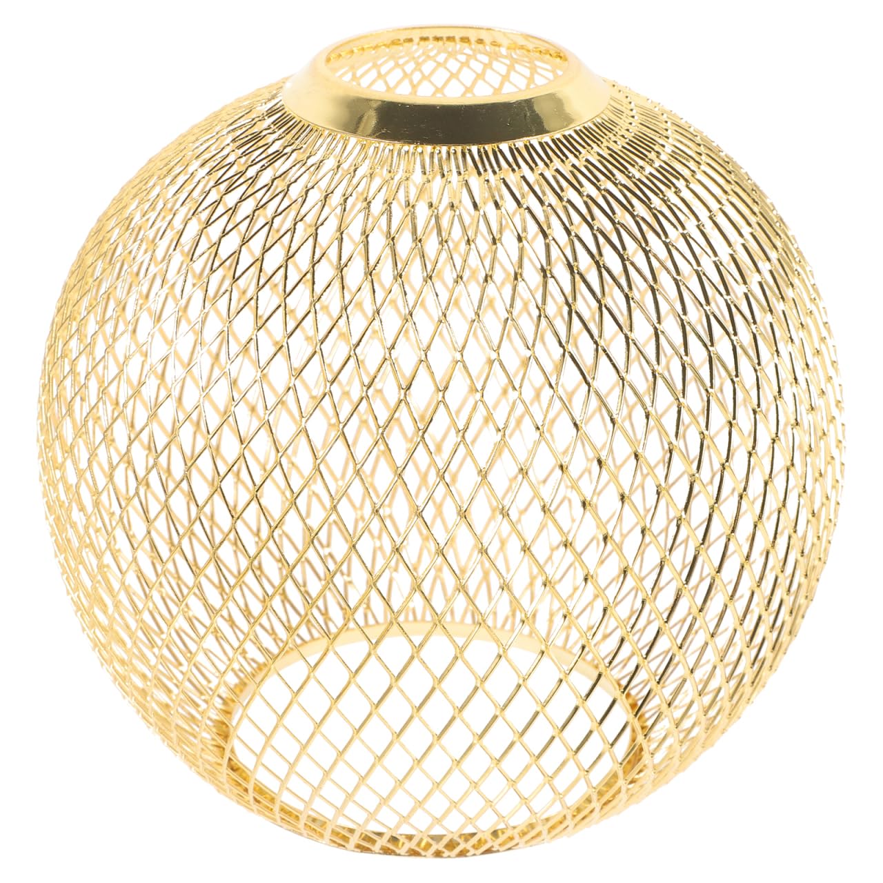 BESPORTBLE 5.91In Hollow Lampshade Replacement Wire Lamp Cover for Pendant and Ceiling Lights Decorative Geometric Metal Globe Shade for Living Room and Cafe Lighting