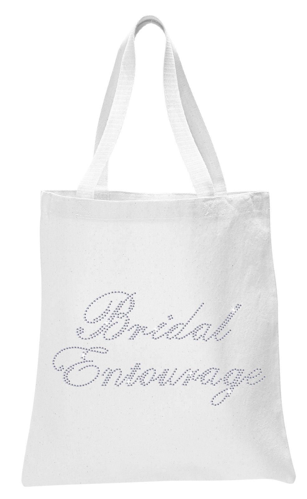 White Brides Entourage Luxury Crystal Bride Tote Bag Wedding Party Gift Bag Cotton