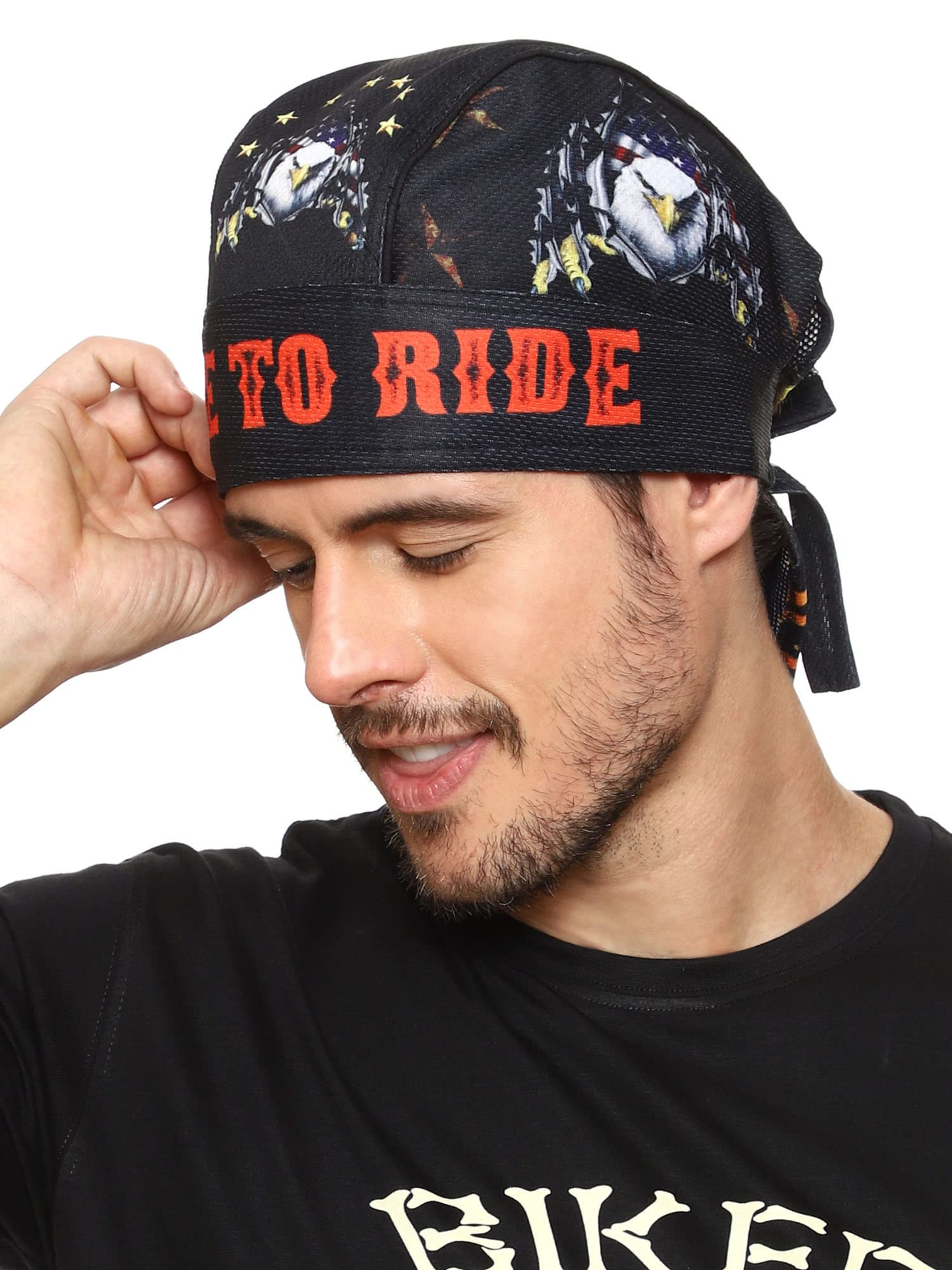 MotohogUnisex Polyester Helmet Skull Caps for Bikers Sweat Cooling Skull Cap Headwrap,Bandana,Durag,Patka,Head Wear for Cycling & Running