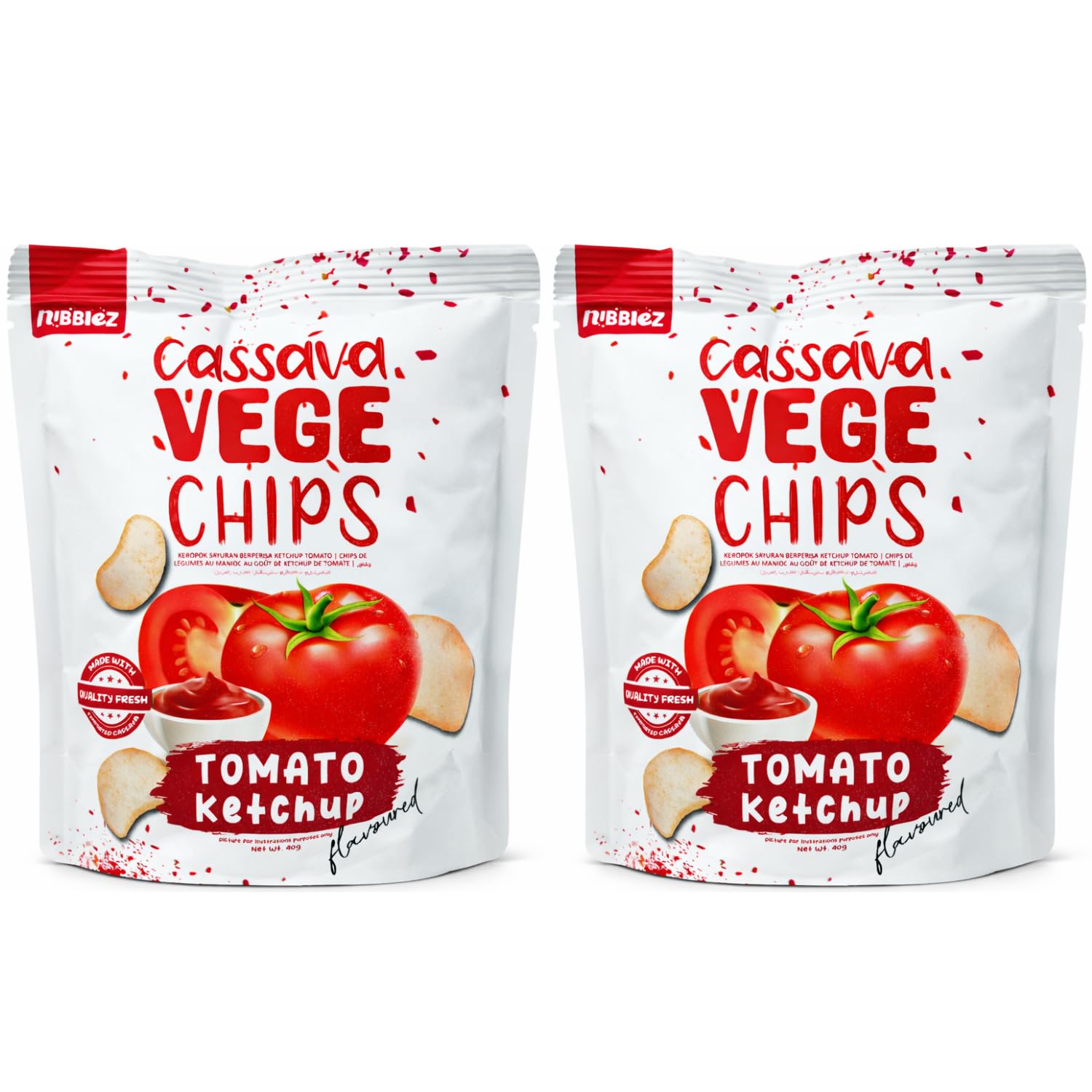 CASSAVA VEGE Chips – Tomato Ketchup Flavoured (Pack Of 2) 40g Pack By COUGAR – Crispy Snack, Light & Crunchy Cassava Vegetable Chips, Tangy Tomato Seasoning, Gluten-Free Alternative to Potato Chips, Perfect for Snacking, Travel, Parties, Lunchboxes & Anytime Munching – (Imported-Malaysia)-image-25