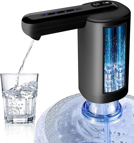 GALASALA Dispensador de agua para botella de 5 galones, bombeo universal de 2 motores más rápido, carga USB eléctrica silenciosa portátil de 5
