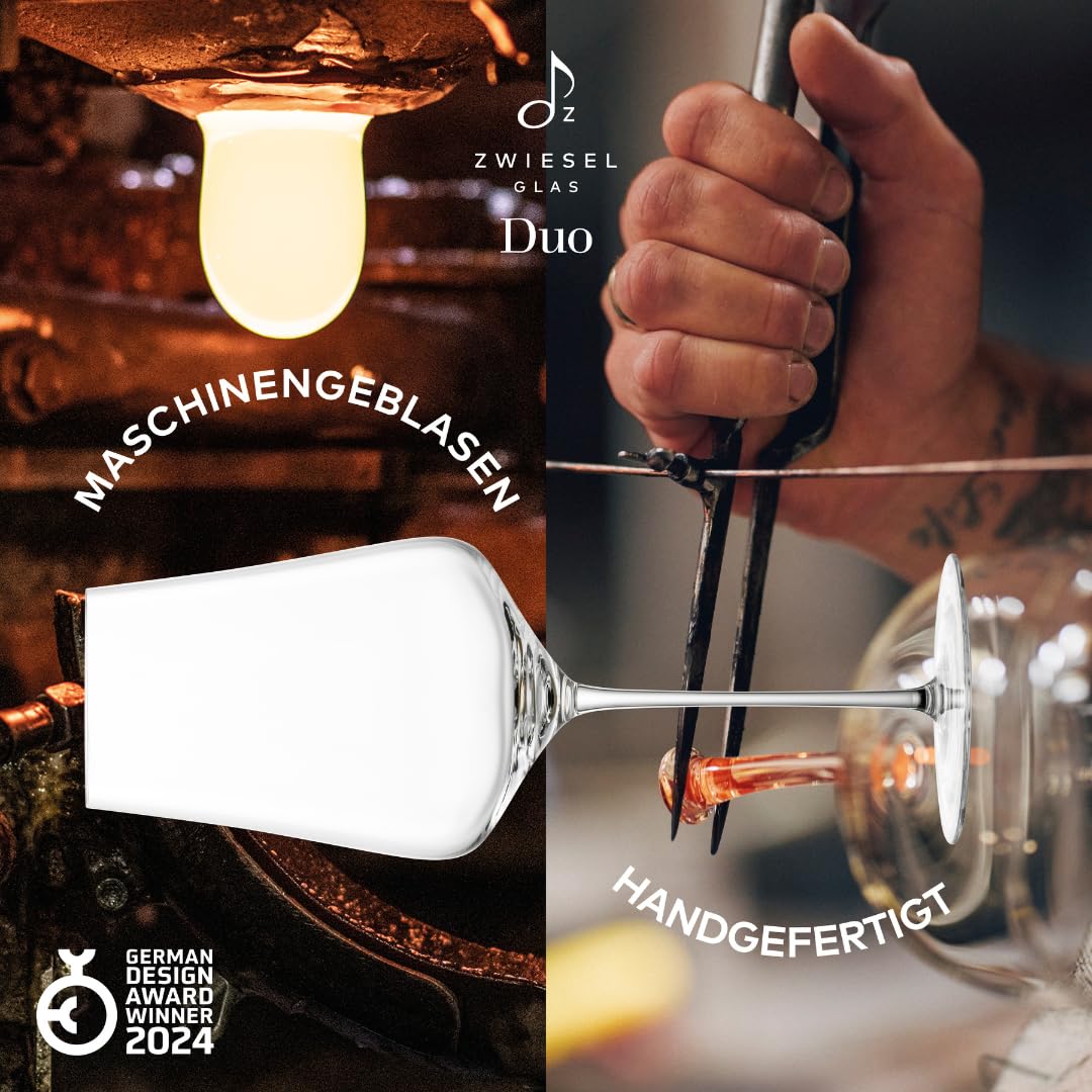 Zwiesel Glas Copas de vino tinto burdeos Duo (2 unidades) | Cristal de Burdeos hecho a mano y a máquina para vino tinto pesado (medio) apto para lavavajillas