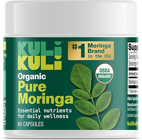 KULI KULI Cápsulas orgánicas de moringa pura, 60 CT