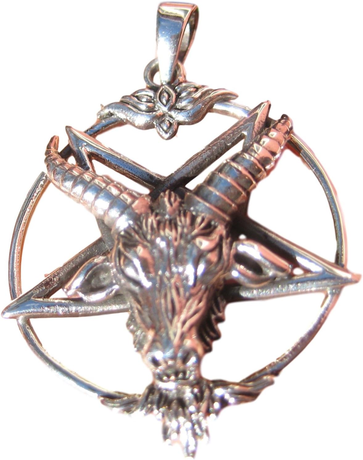 SOESON Sigil Of Baphomet Pendant,Inverted Pentagram Baphomet Goat
