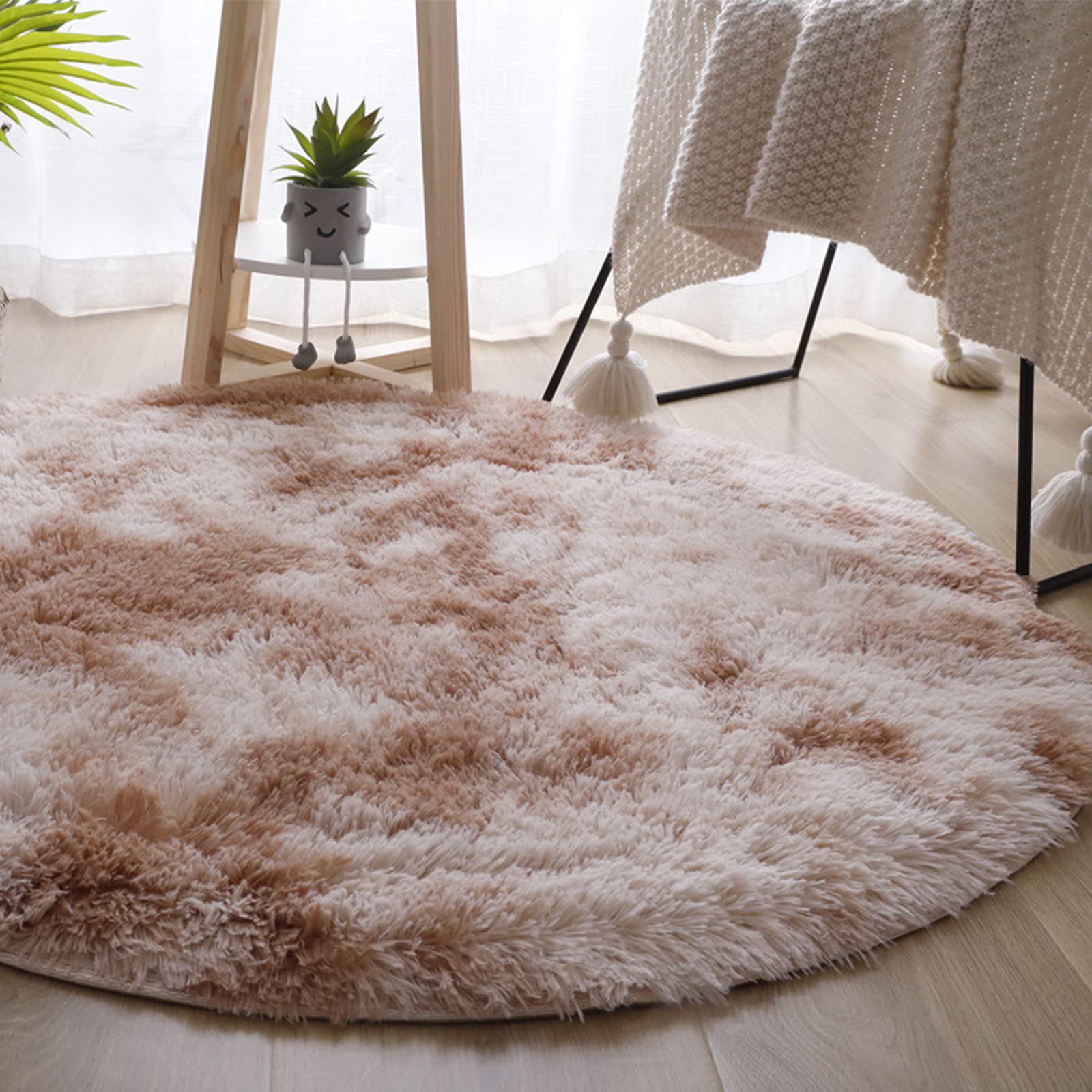 Tapis rond antidérapant LWZ en laine de soie contre les sols froids de bureau