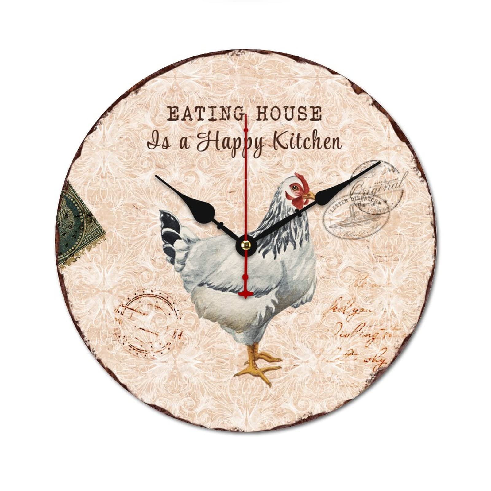 Horloge ronde en bois vintage pour décorer un salon chaleureux et calme