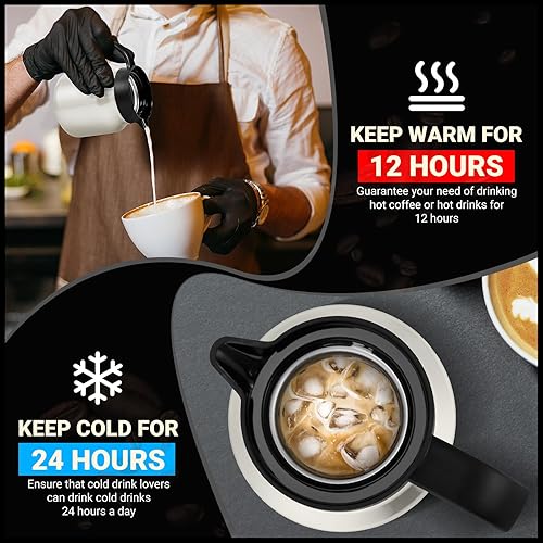 Miniatura 2 de Jarras térmicas de café de 27 onzas para mantener el calorfrío, jarra de café de acero inoxidable, jarra de agua aislada a prueba de polvo para