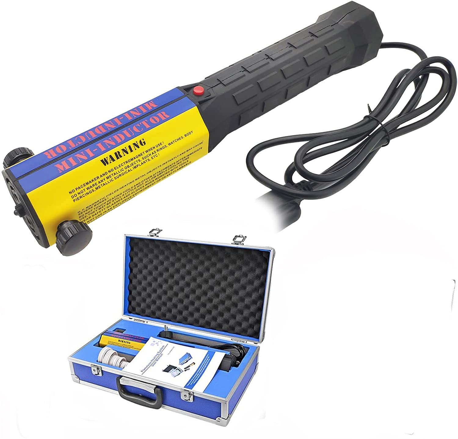Magnetic Induction Heater Kit 1000W 110V/220V Hand Held Induction Heater for Rusty Screw Removing, Automotive Flameless Heater with 10 Coils and Portable Storage Box