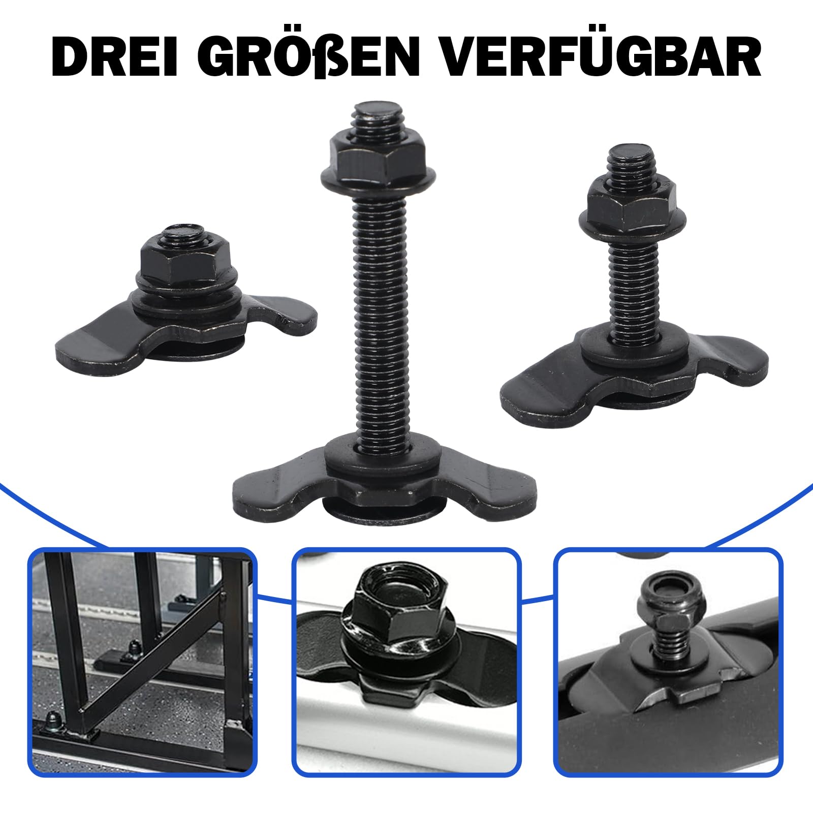 EUIOOVM Schroeffiting airlinerail, M8 x 60 airlinebeslag voor airline fitting, eindmontage sjorrail, accessoires, 500 daN, enkeleindmontage voor sjorrails, camperaccessoires, 12 stuks
