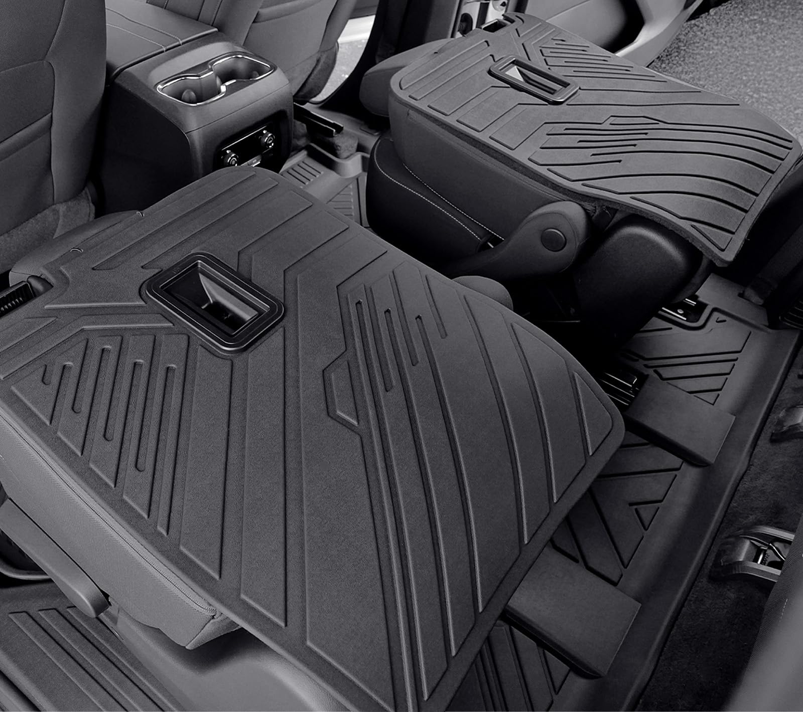 Floor Mats Set for 2024 2025 2026 Chevy Traverse & 2025 2026 Buick Enclave 7 Seats Captain Chairs, TPE All Weather Cargo Liner Trunk Mat Door Sill Guards Car Accessories