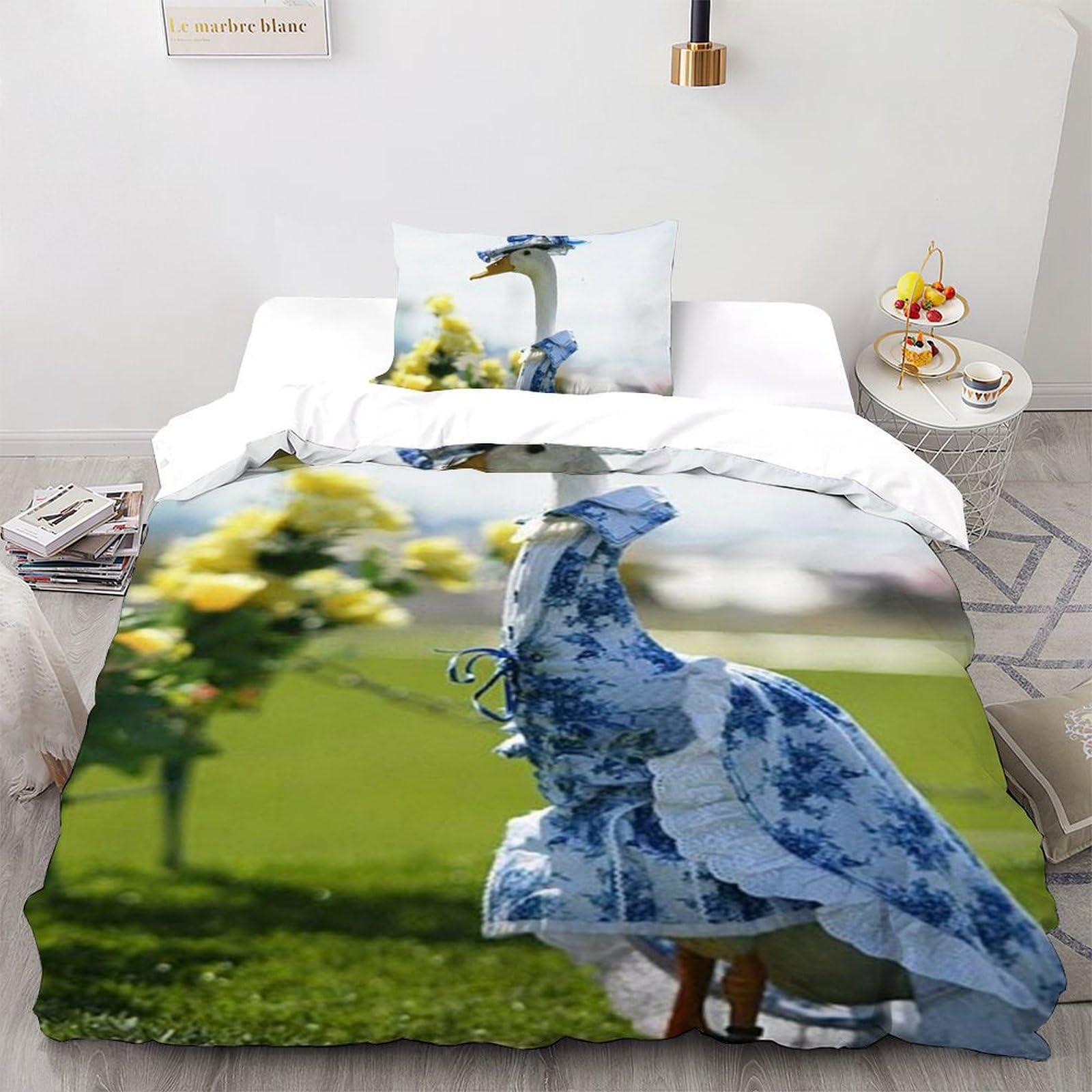 Housse de couette 135x200 animaux microfibre anti-plis et facile à laver pour enfant