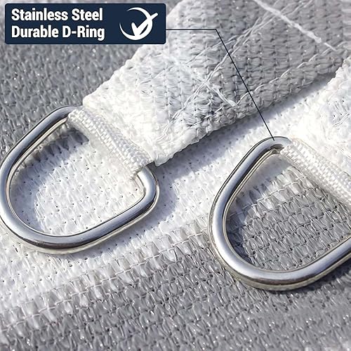 Miniatura 5 de LOVE STORY Toldo parasol rectangular de 8 x 12 pies, para exteriores, color gris claro y rayas blancas (hacemos tamaño personalizado)