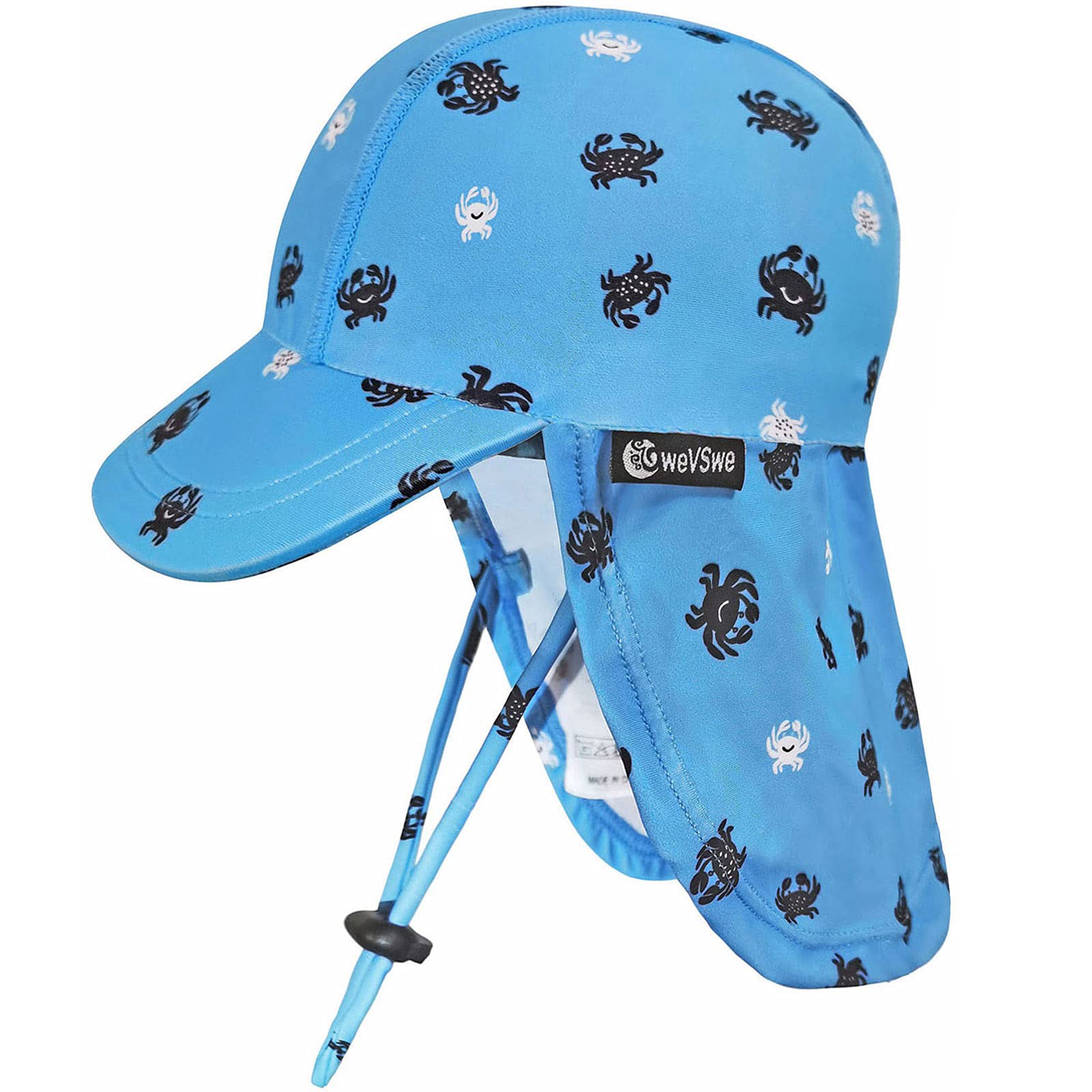 weVSwe Baby Toddler Sun Hat UPF 50+ with Full Protection, Adjustable Chin Straps, Swim Cap, Neck Flap for Outdoor Activities, Beach, Pool, Water Parks, Unisex-Babies
