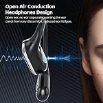 Open Ear Wireless Earbuds Bluetooth Headphones, 80H Playtime Stereo Ear Buds with ENC Noise Cancelling, Fast Charging, IPX7 Waterproof Sports Earphones with Earhook for Running/Workouts (Black)