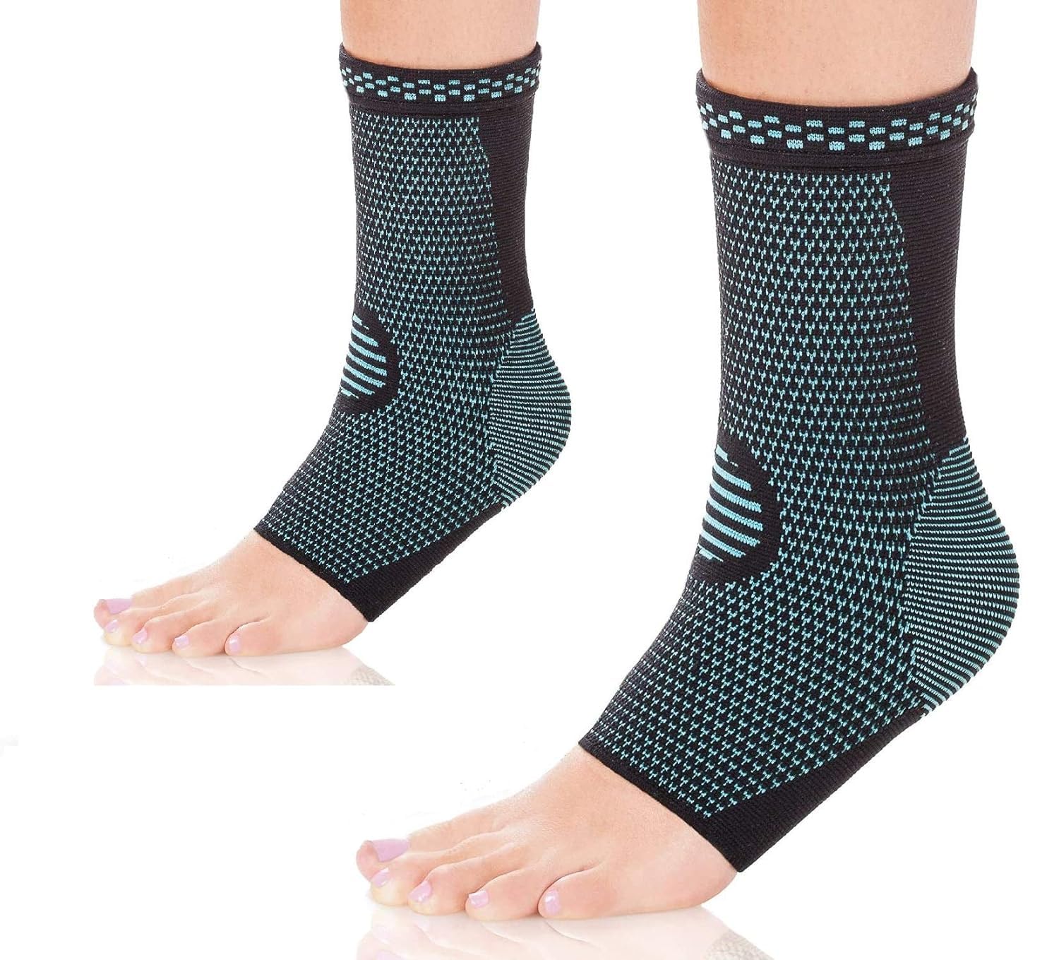 serveuttam Nylon Ankle Support Brace Adjustable Sleeves - Running Compression Foot Brace For Men Women | Ankle Binder Pain Relief For Ankle Sprained (Maroon) (Blue Black, M) (B091YXNVPW) Amazon Price History, Amazon Price Tracker