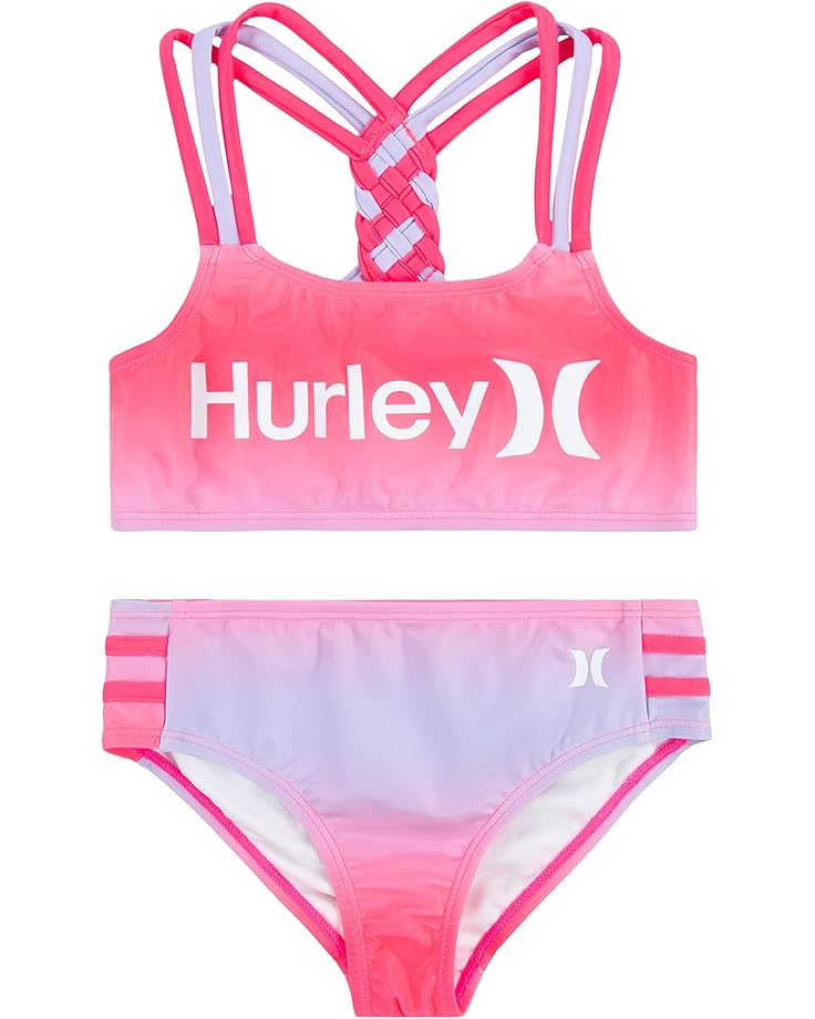 Hurley Kids TwoPiece Braided Strap Bikini Swim Set (Little Kids