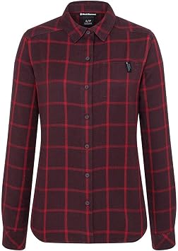 Black Diamond Equipment - Womens Serenity Flannel Shirt as1, Alpha, l, Regular, Regular, Bordeaux/Vermilion/Plaid