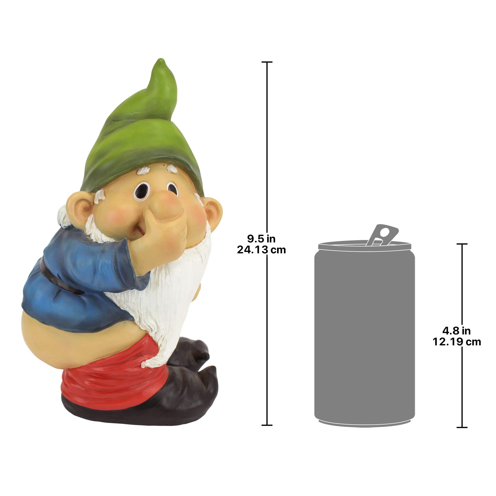 Design Toscano QM2432400 Statua Stinky, Lo Gnomo da Giardino, 12.5x14x24 cm