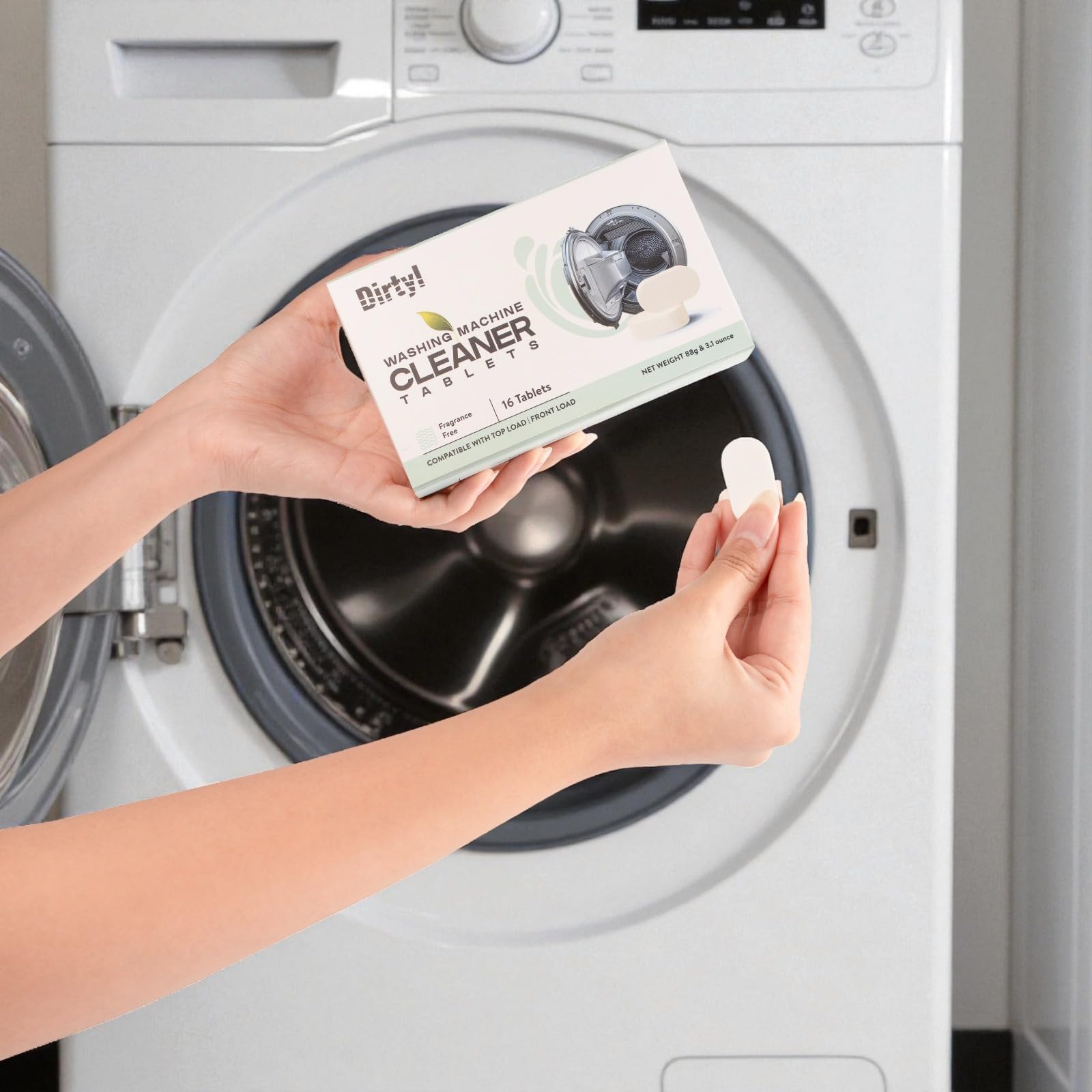 Dirtyl Eco-Friendly Washing Machine Cleaner Tablets for Tub & Drum | Deep Cleaning for Top & Front Load | Removes Odor & Limescale | Hygienic Drum Care | 16 Tab Per Pack (Pack of 2) 2