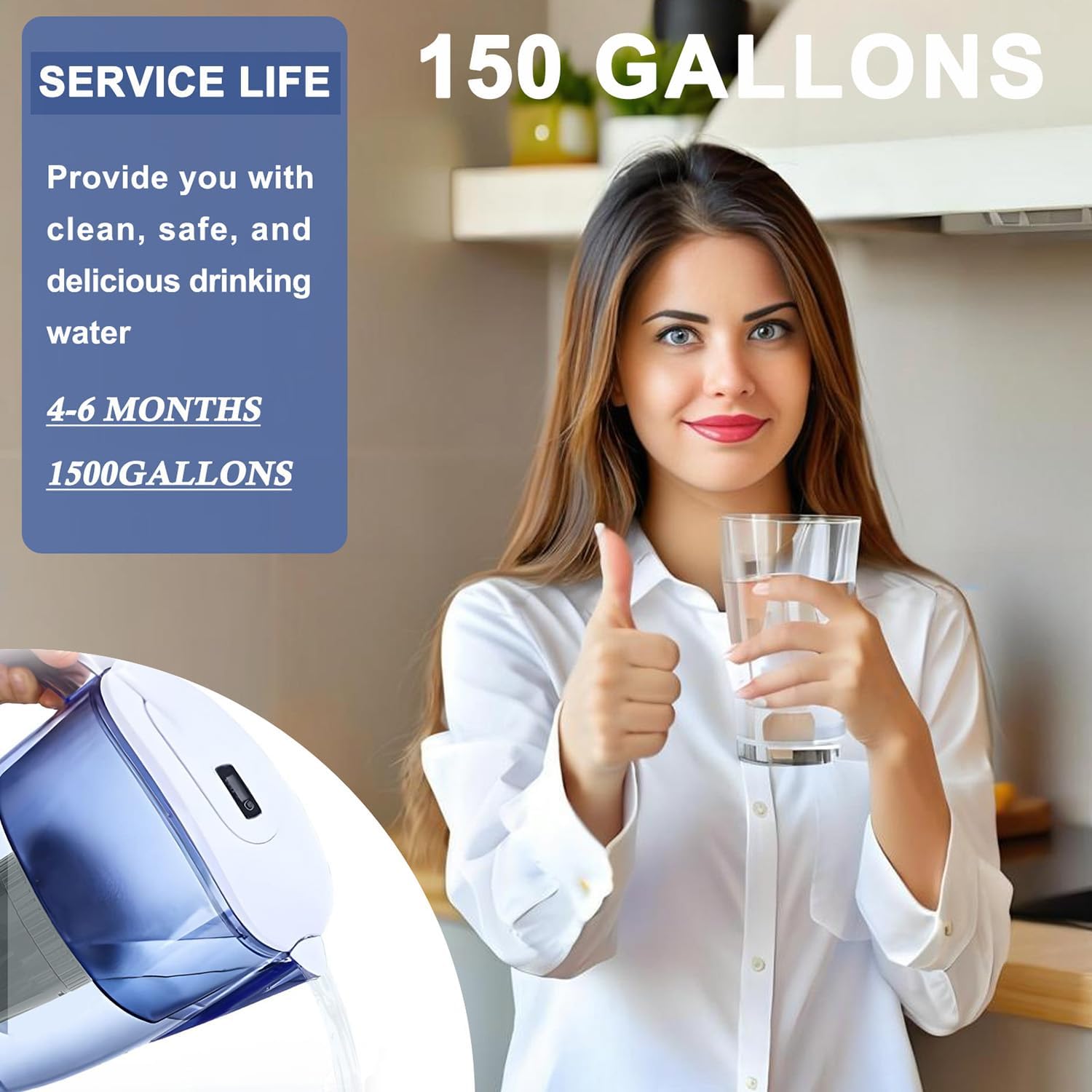 Water Pitchers replacement filter compatible with Epic Water Pitchers filter 2-pack.