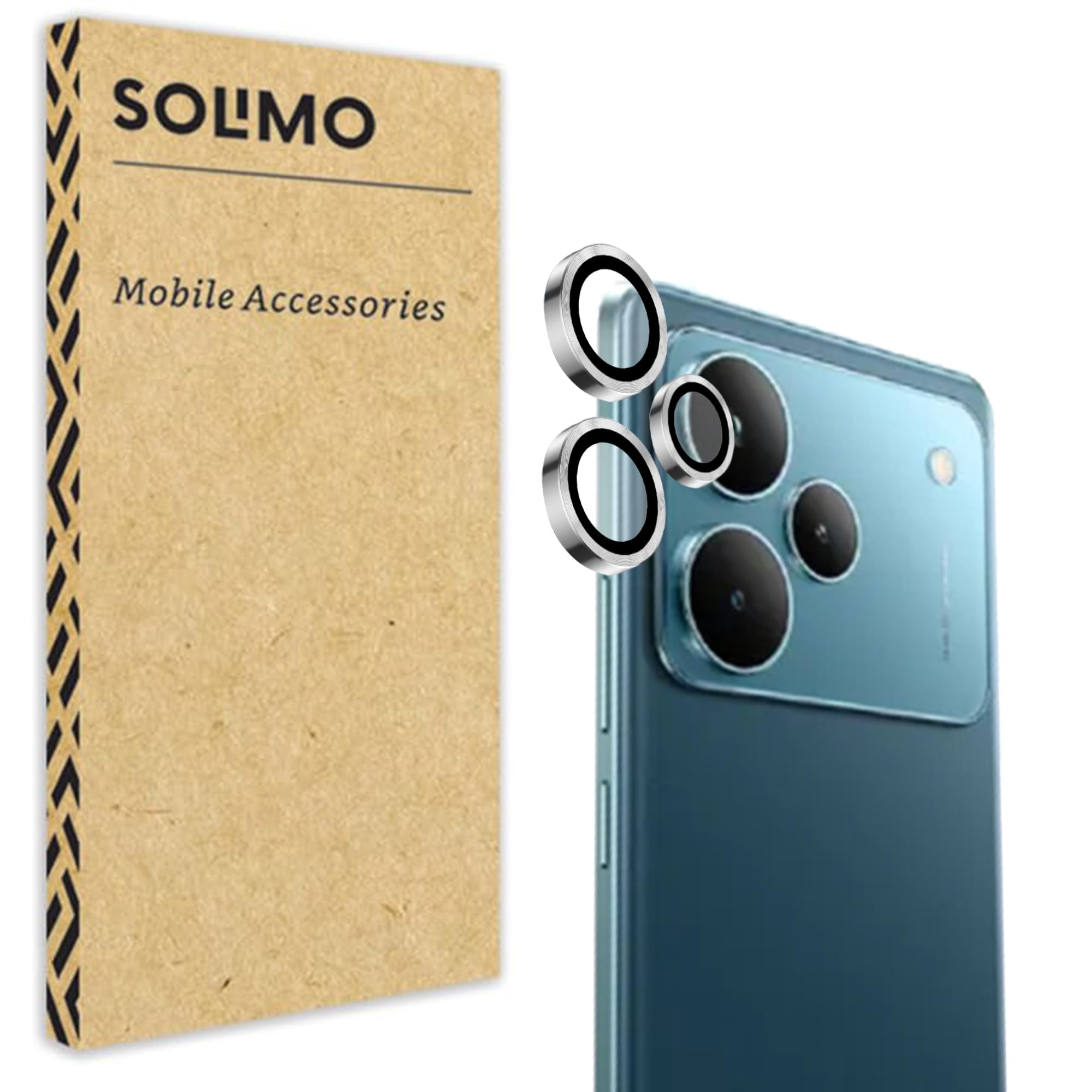 Amazon Brand - Solimo Camera Glass Lens Protector Ring for Realme P4 5G Case Friendly with Edge to Edge Coverage and Easy Installation (Silver)-picture-32