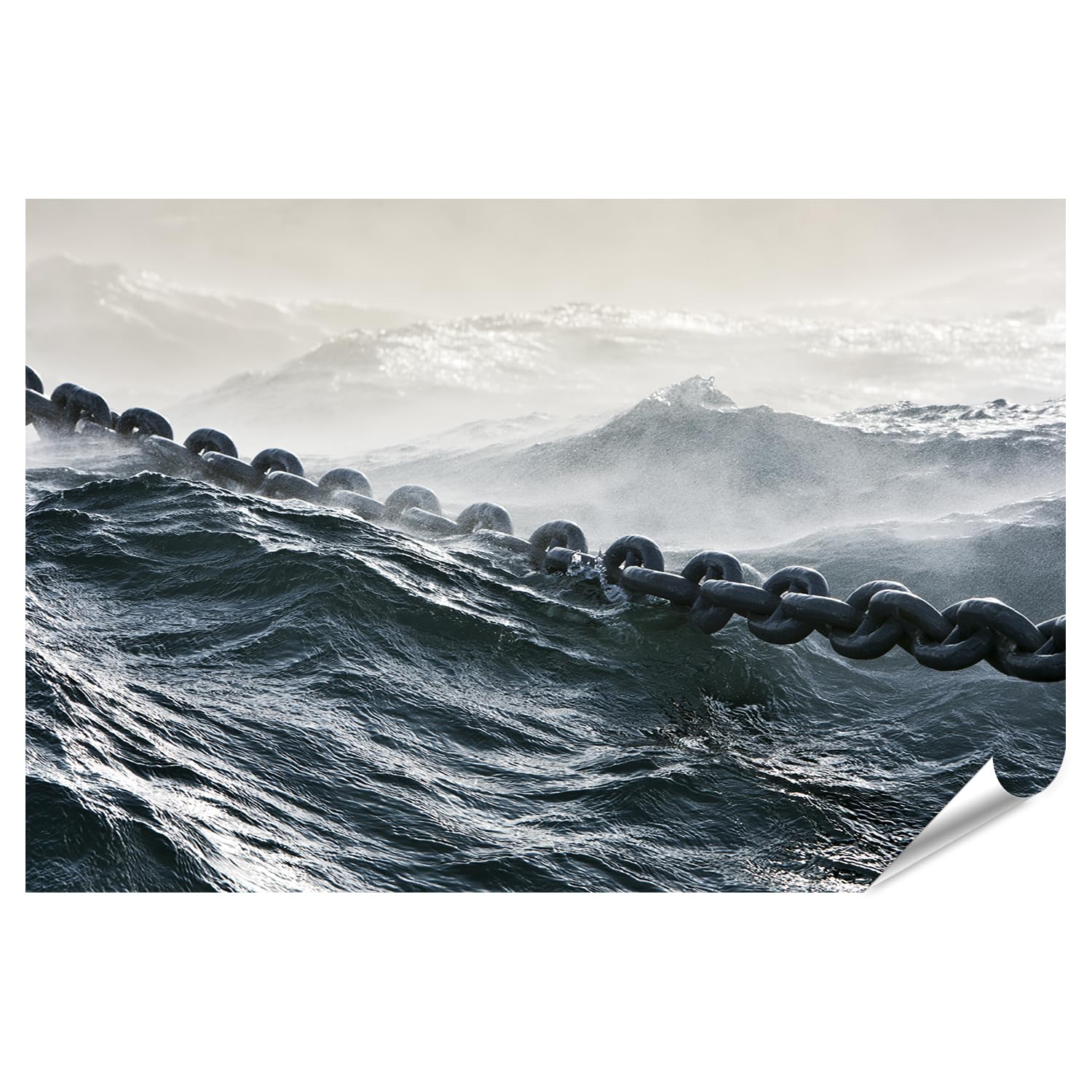 islandburner Póster Premium Dramático Tormenta Marina Cadena Mural Salón Para Aventureros - Gran Formato