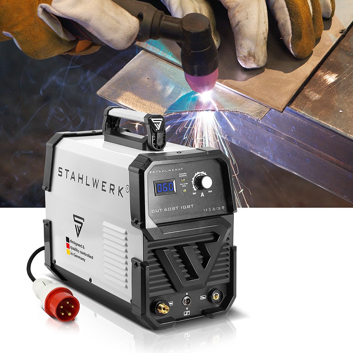 STAHLWERK Plasmaschneider CUT 60 ST IGBT 60A 24mm Schneidleistung HF-Zündung Überhitzungsschutz
