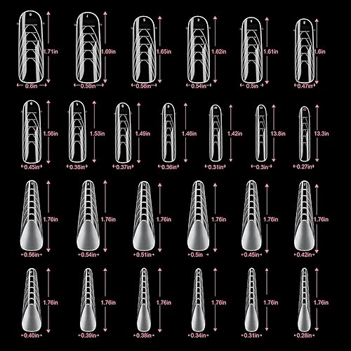 Miniatura 5 de Juego de 288 formas de uñas para gel de uñas de polietileno, cobertura completa, juego de formas de uñas duales, solución deslizante para uñas