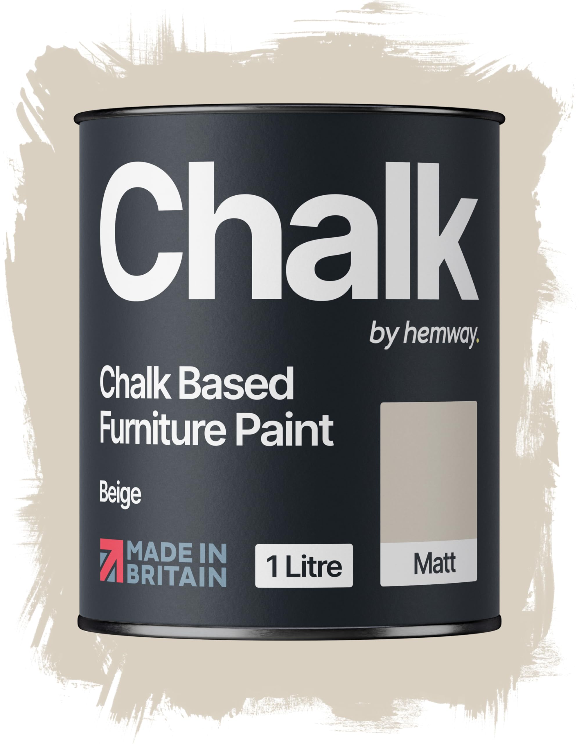 Hemway Chalk Based Furniture Paint Flat Matt Beige 1L Shabby ChicChalky FinishInteriorWallsWoodQuick Dry from B&Q
