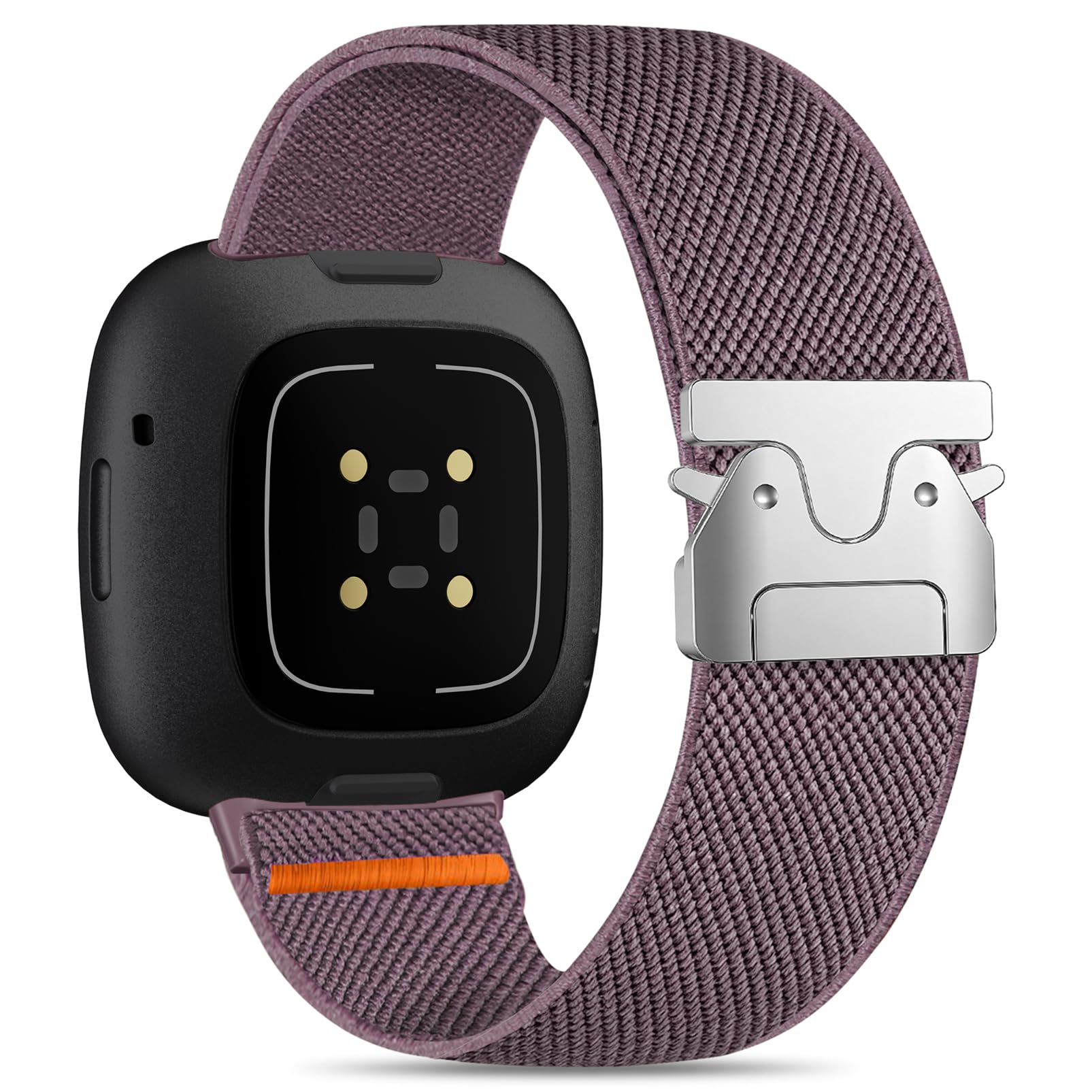 HSWAI Parachute Clasp Stretchy Strap Compatible with Fitbit Versa 4 Bands for Women/Versa 3/Sense/Sense 2 Bands, Soft Elastic Adjustable Sport Elastic Nylon Wristbands for Women Men